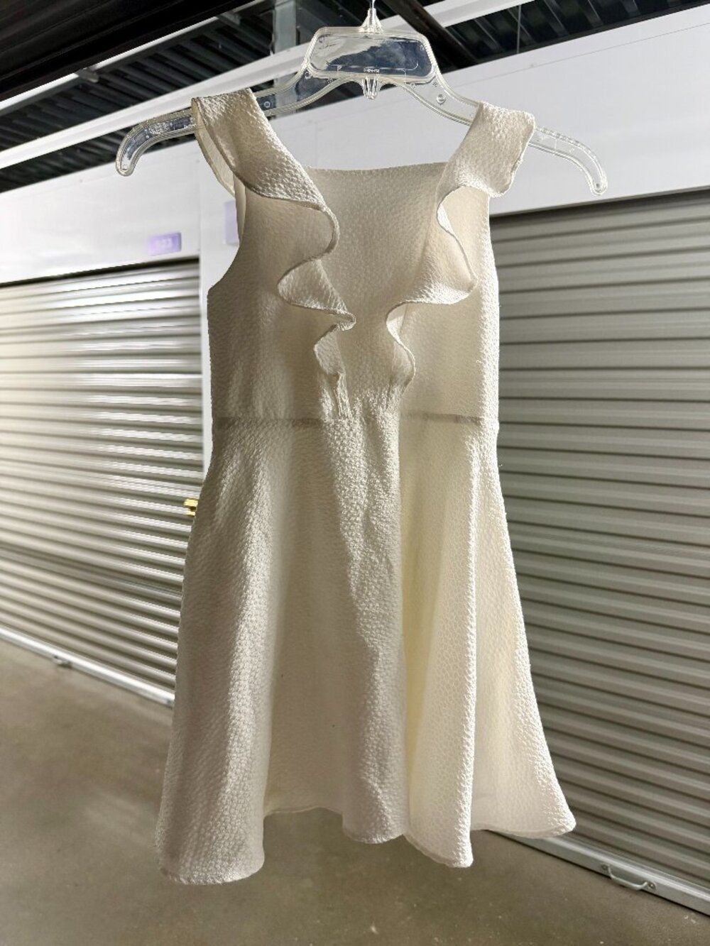 Pippa & Julie Girls White Ruffle Dress